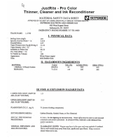CLICK here for MSDS Sheets on INK THINNER, CLEANER and RECONDITIONER
