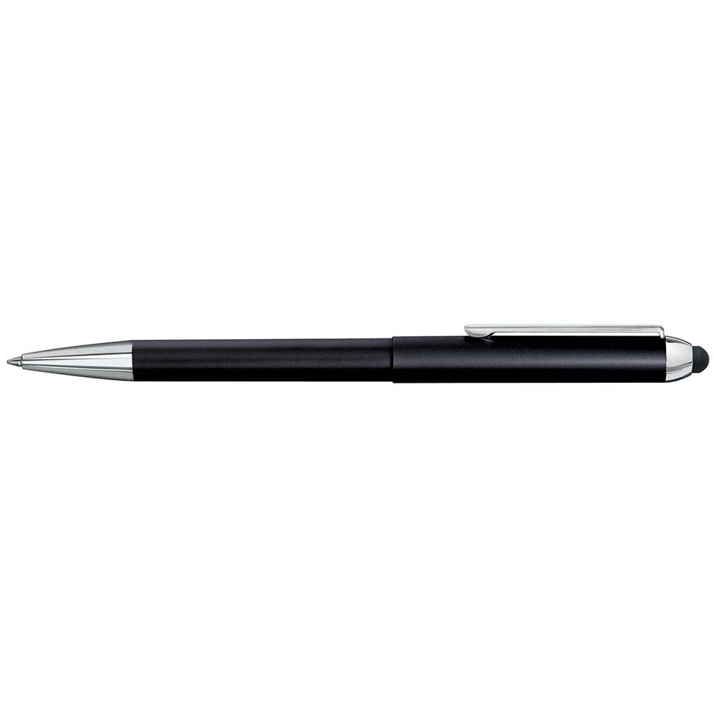 Heri 3302 Black Stamp Pen with Silver Trim and Stylus Tip