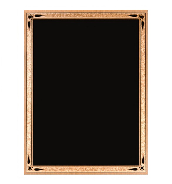 Black/Gold Brass Plated Steel Teardrop Plaque Plate