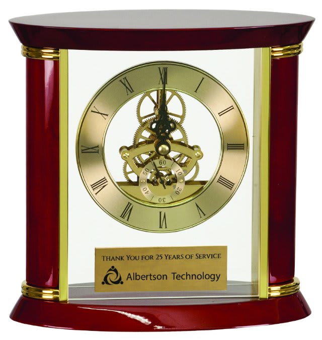 Executive Gold &amp; Rosewood Piano Finish Clock