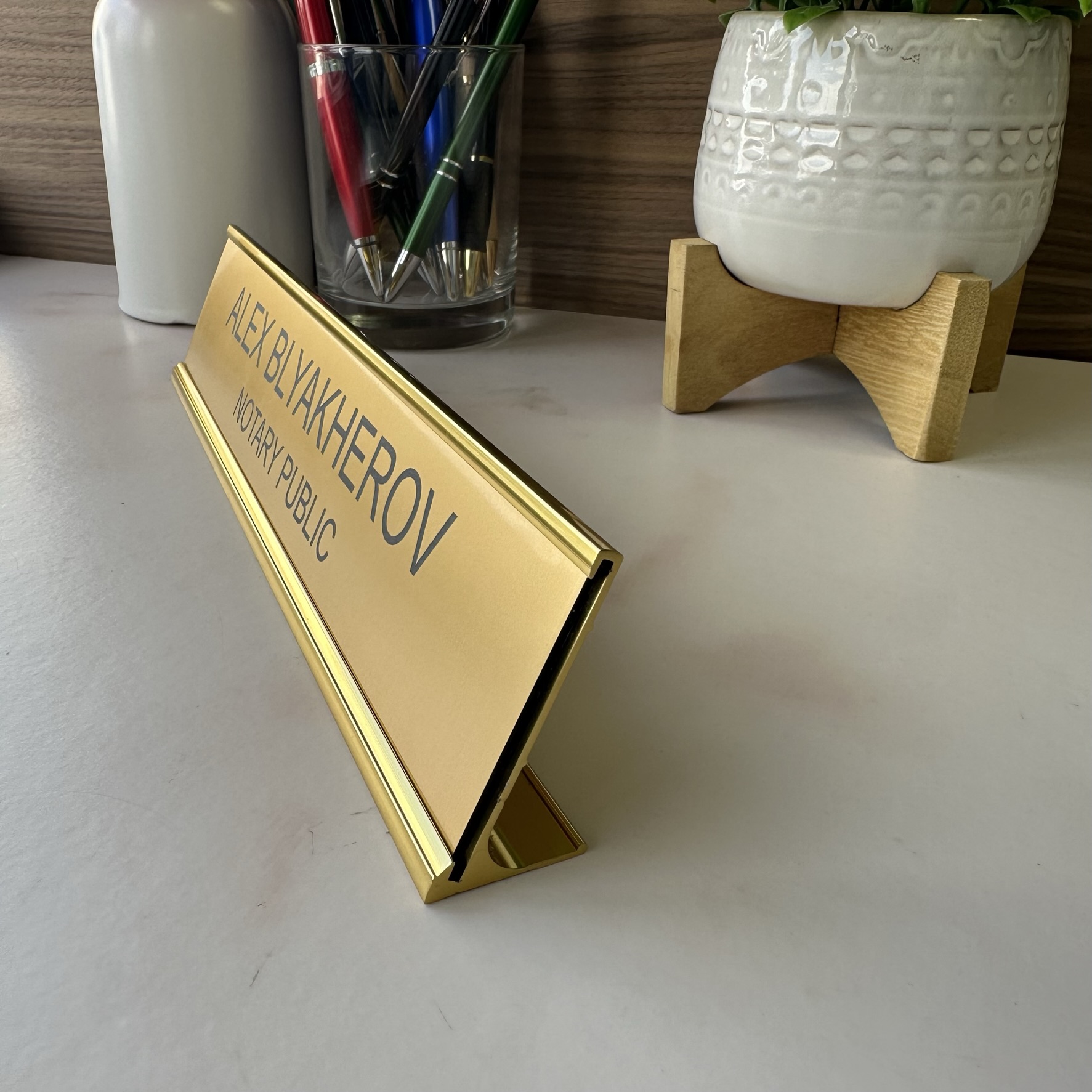 2" x 8" Notary Public Name Sign