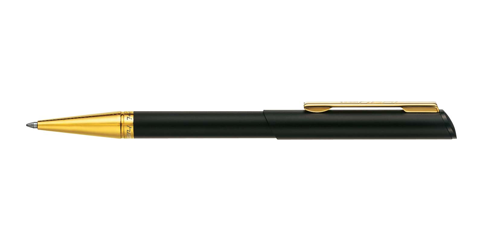 Heri 3020 Black Stamp Pen with Gold Trim