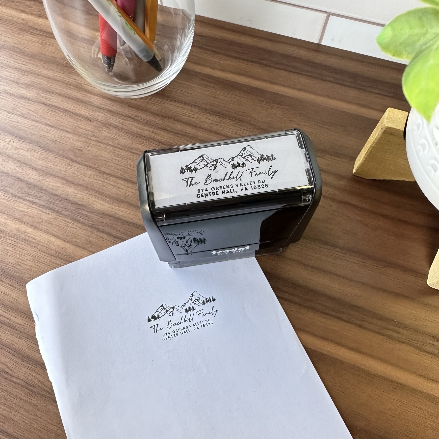 Mountains Address Stamp