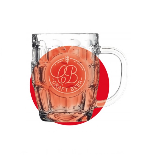Beer Mug with Oval Engraving Area and Handle